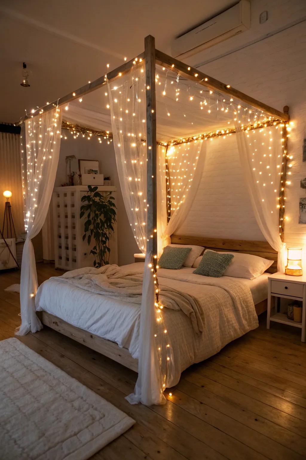 Let twinkling lights spark magic in your personal haven.