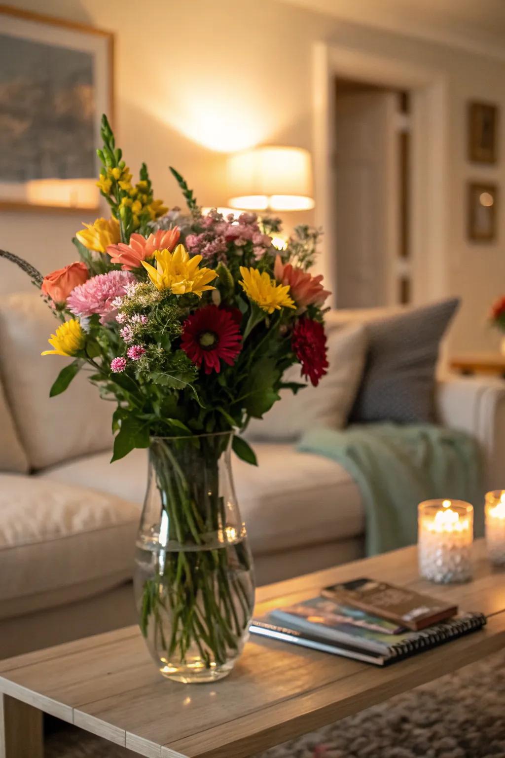 Make your area brighter with a simple but beautiful floral display.
