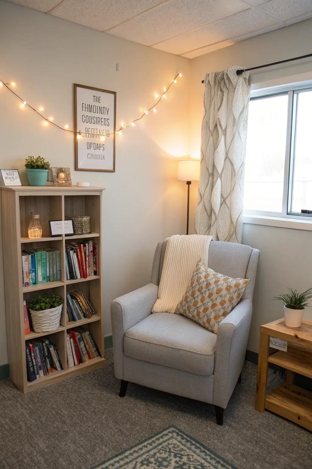 A reading alcove delivering solace and moments of serenity.