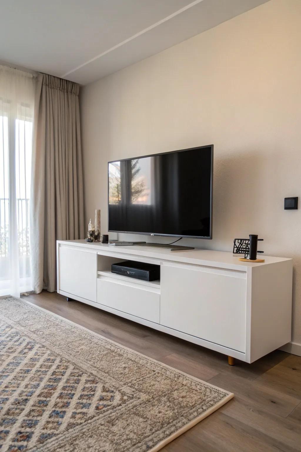 Refined minimalism brings an open and serene mood to any family room.