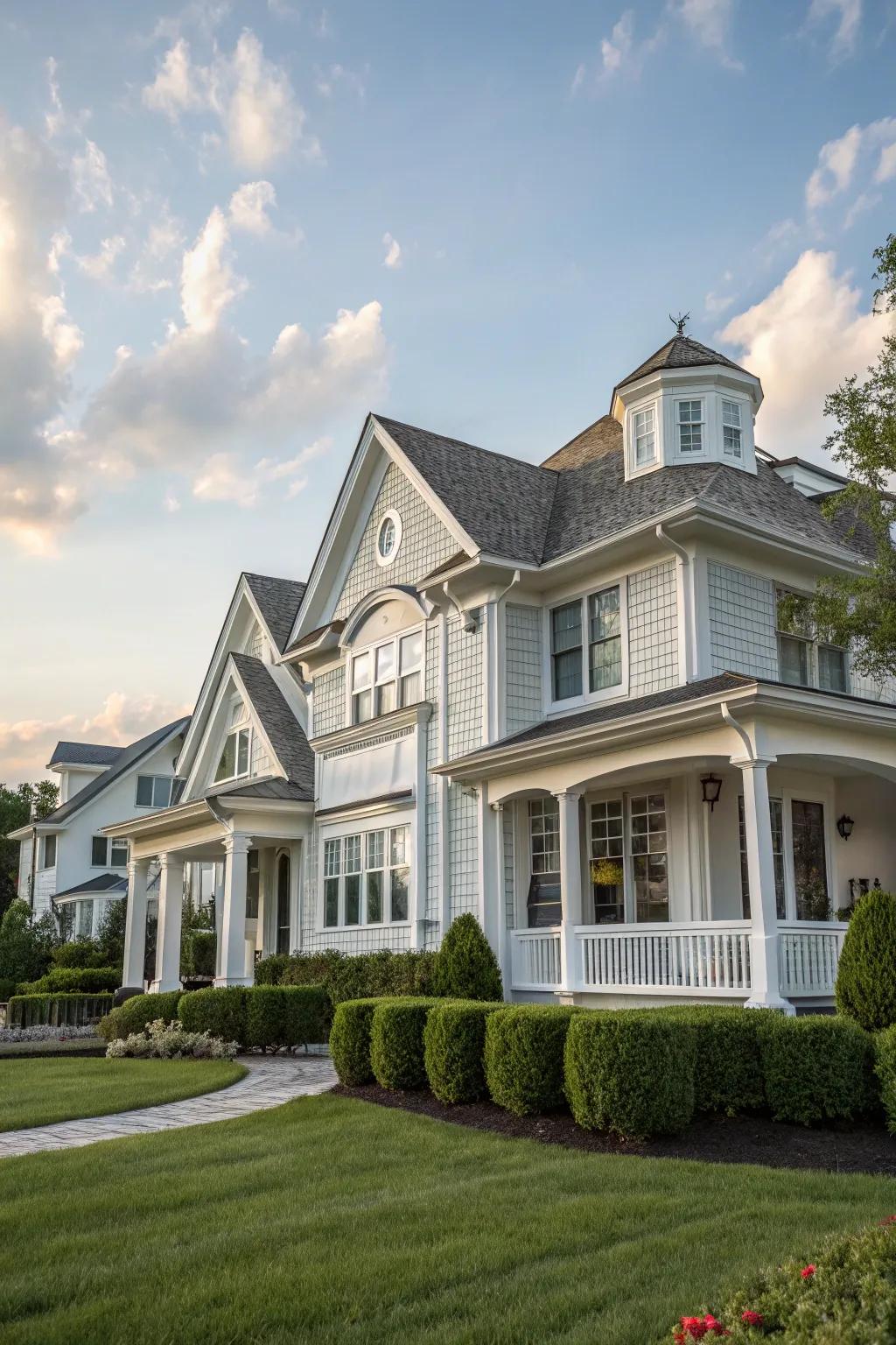 Ivory and ash cladding creates a timeless, elegant feel.