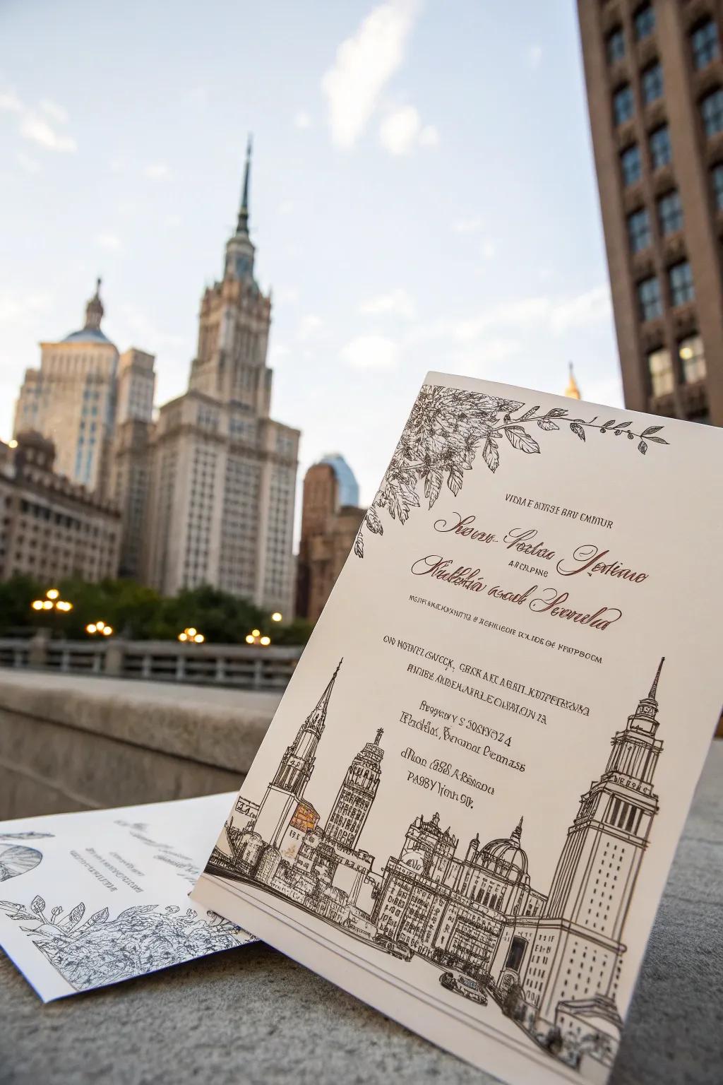 Bespoke illustrations can reflect a couple's distinct narrative.