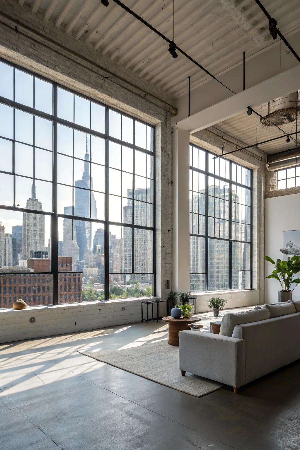 Wide-open spaces filled with light are key to that urban look.