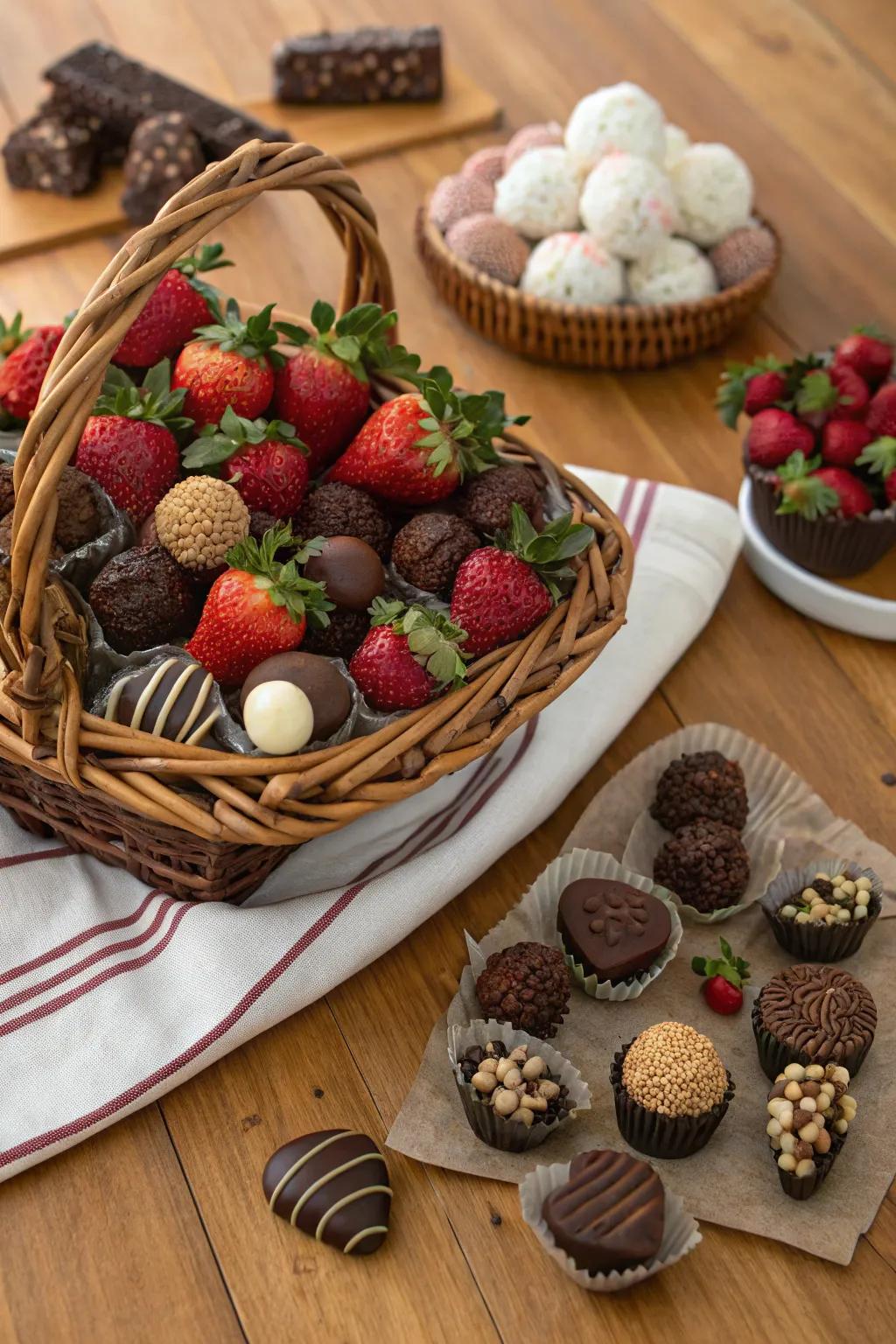 An extravagant chocolate lover's basket that’s ideal for Valentine's Day.