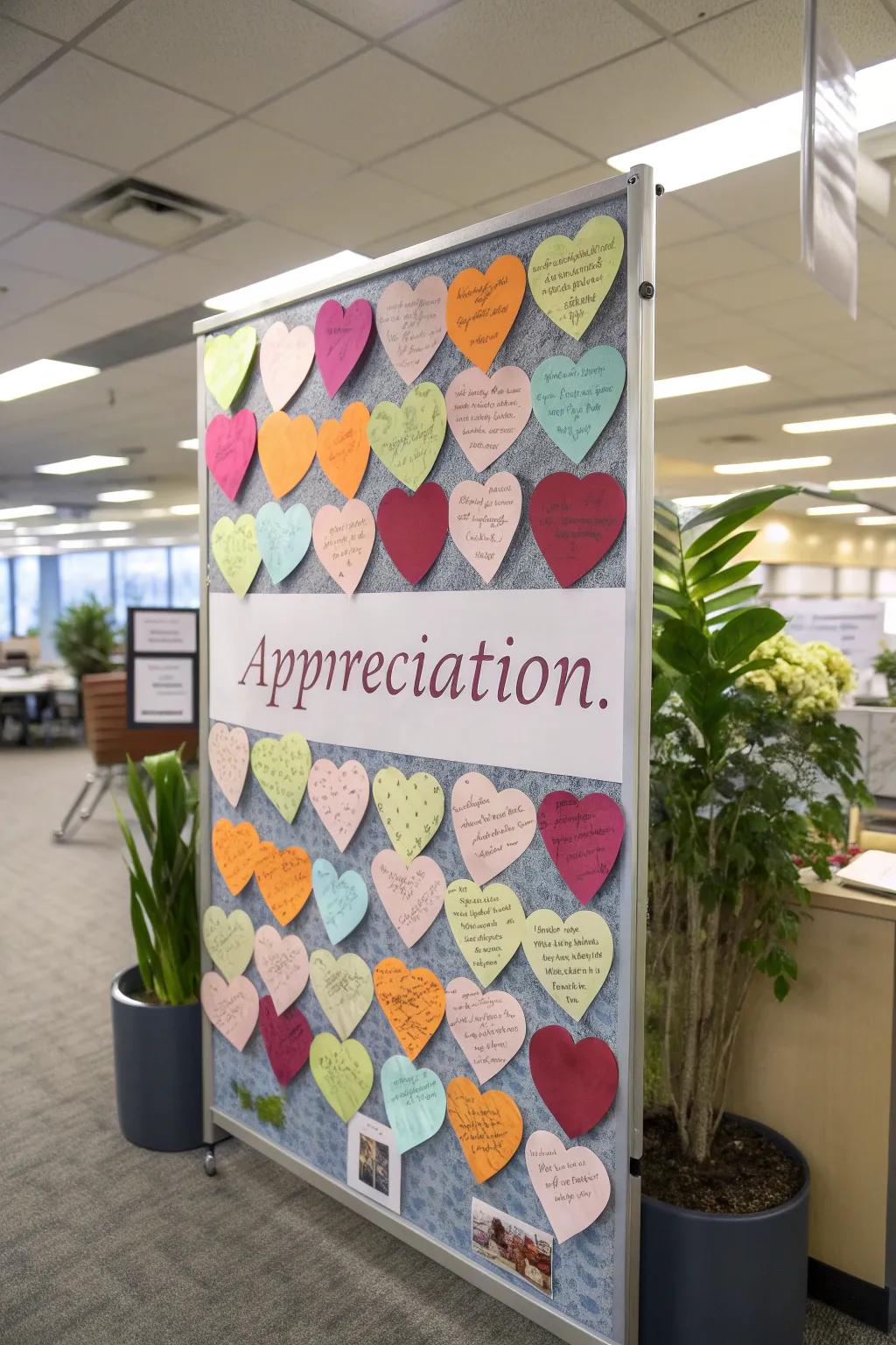 Sincere messages showcased on a lively notice board.