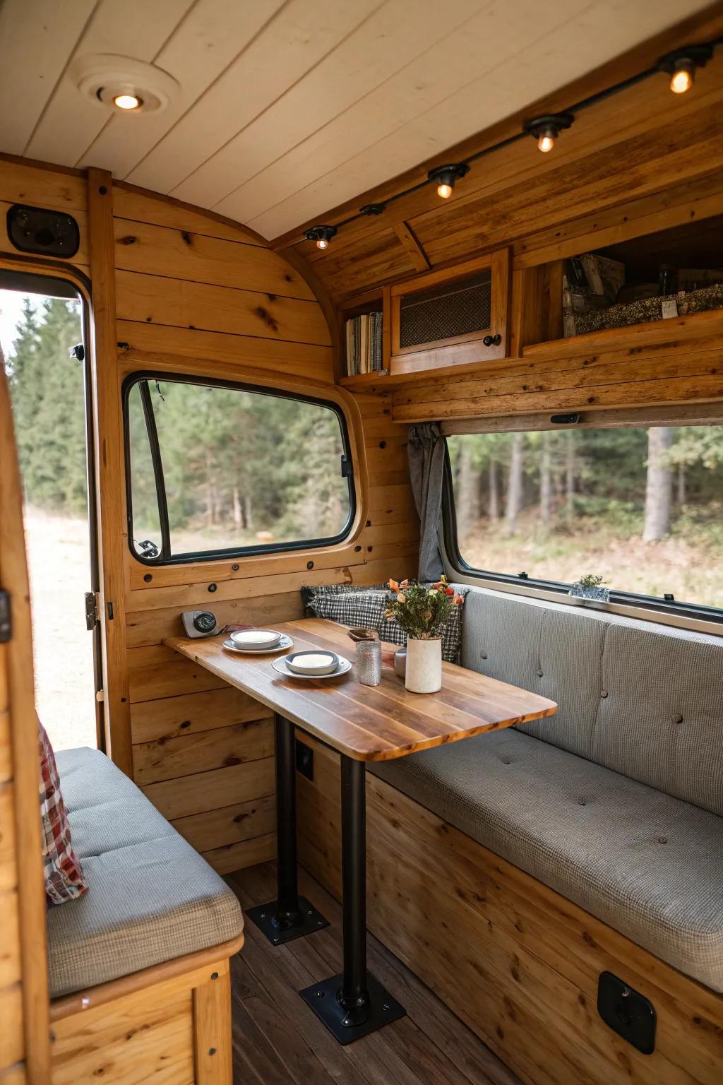 Wood-clad interiors impart a sense of warmth and intimacy to any van's ambiance.