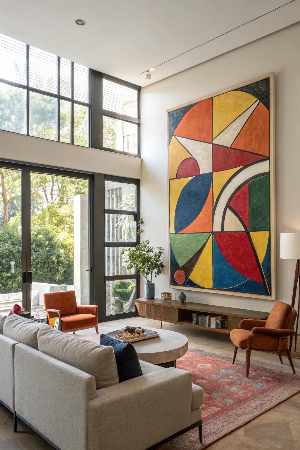 Abstract designs can revitalize any space.