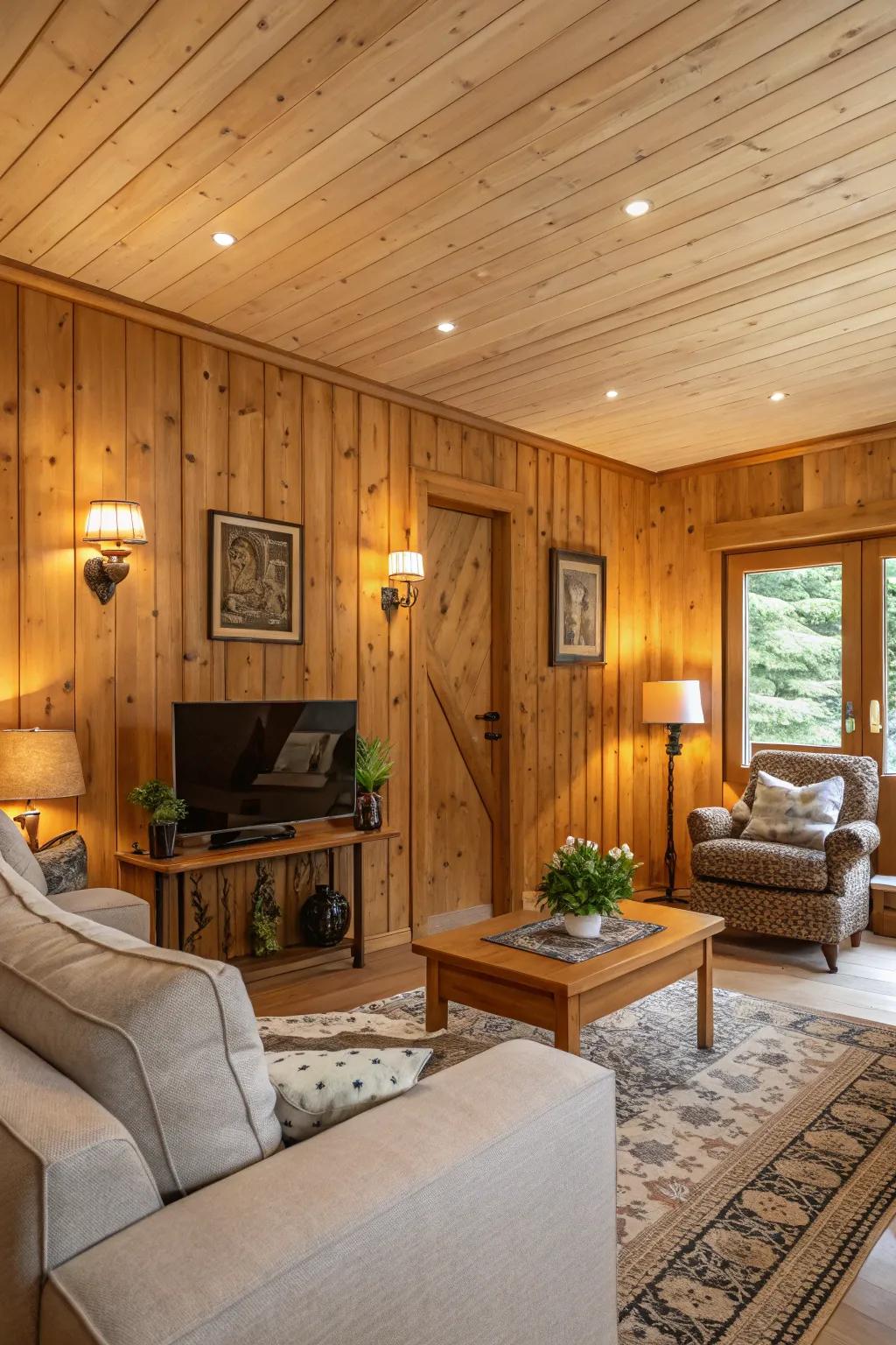 Genuine wood panels imbue any space with warmth and character.