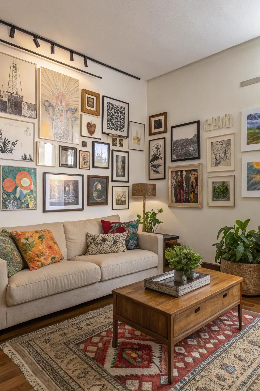 A gallery wall showcasing your unique stories and aesthetic.