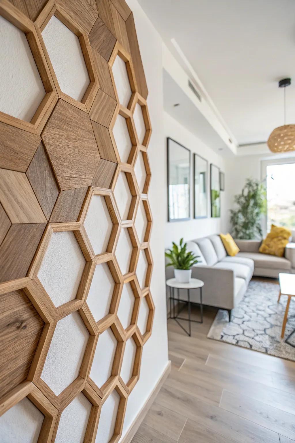 Modern geometric timber designs.