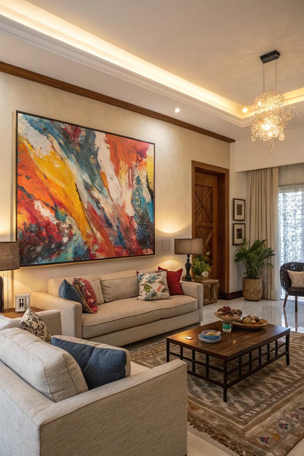 A striking conceptual piece has the power to transform your living space into a refined art display.