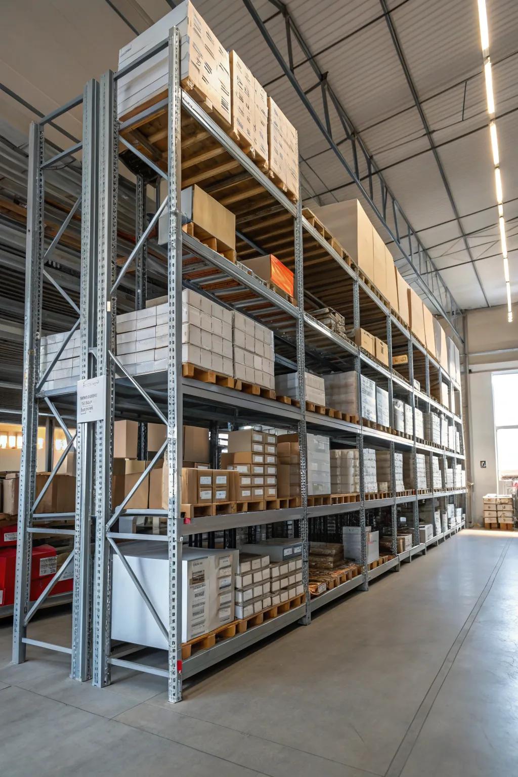 Optimize your storage capacity by utilizing multi-level shelving, fully maximizing available space.