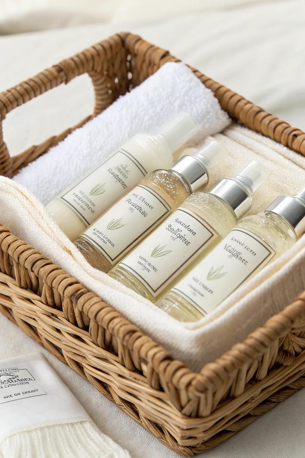 Fundamental toiletries are essential in any wedding restroom kit.