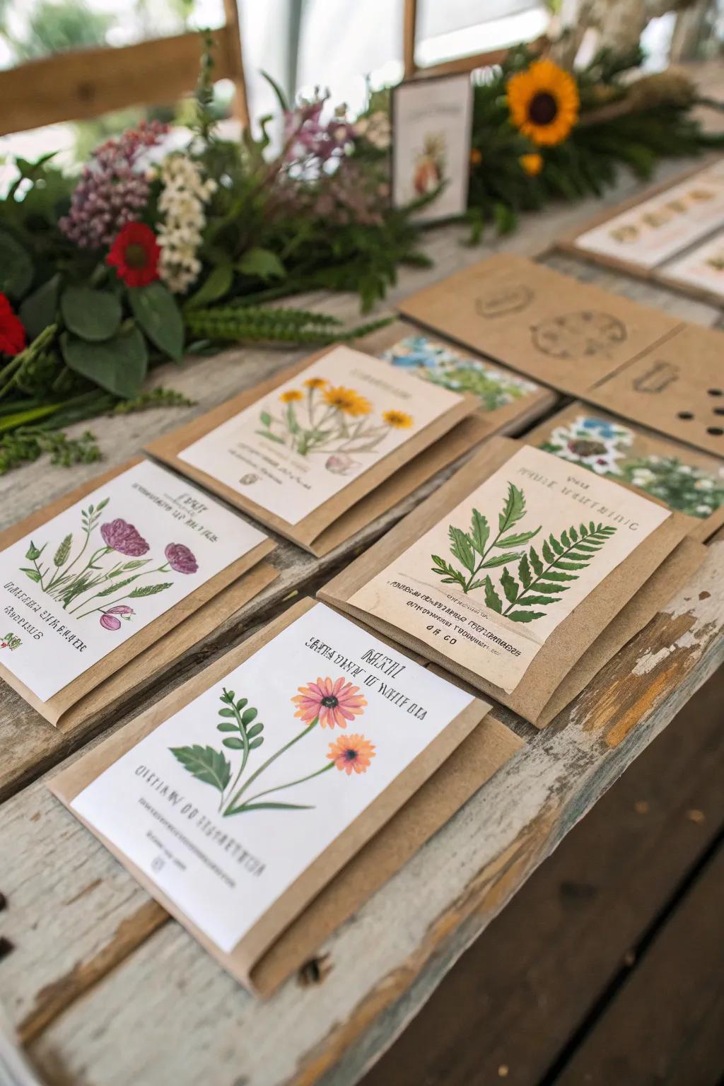Bespoke sprout packets: a symbolic and heartfelt wedding gift