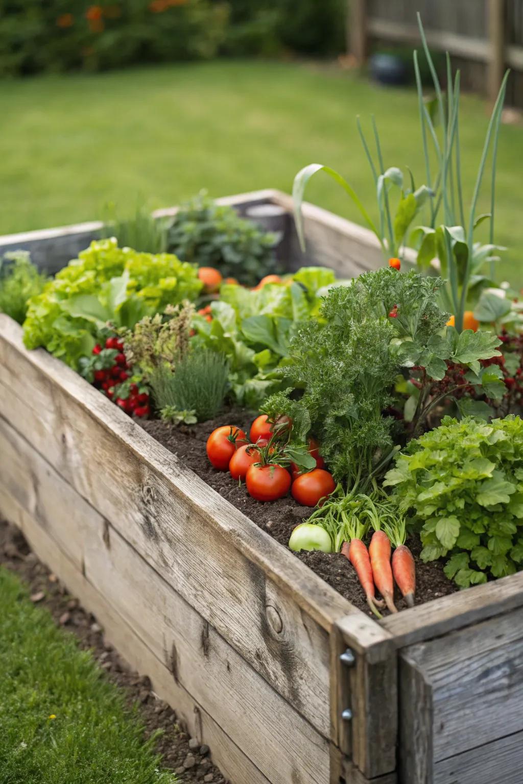 A simple, yet practical rectangular raised garden bed design.