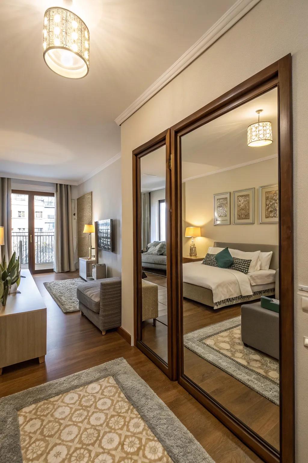 Reflectors reflect light and enlarge the visual space.