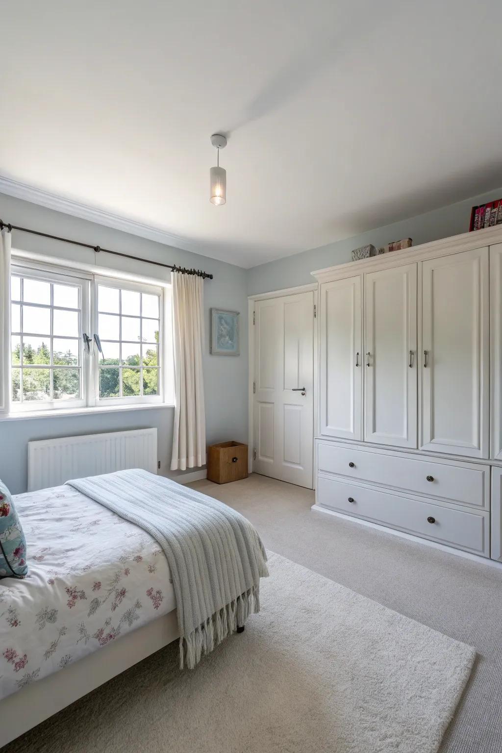 Pale shades amplify the sense of spaciousness in tight rooms.