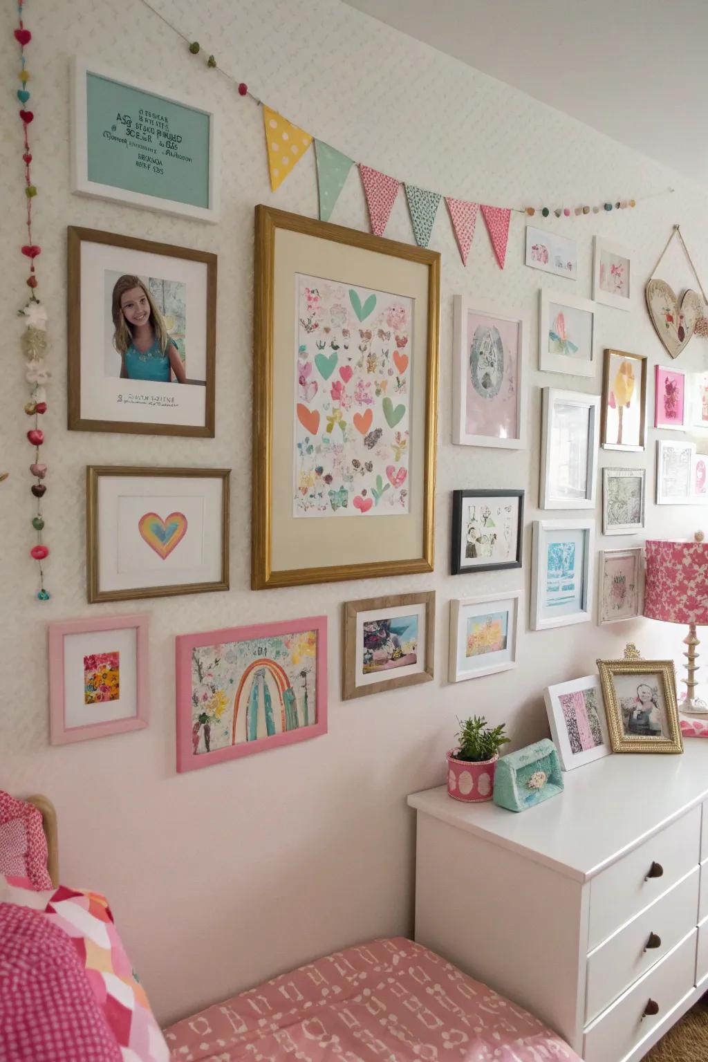 A display arrangement makes the space uniquely hers, filled with memories.