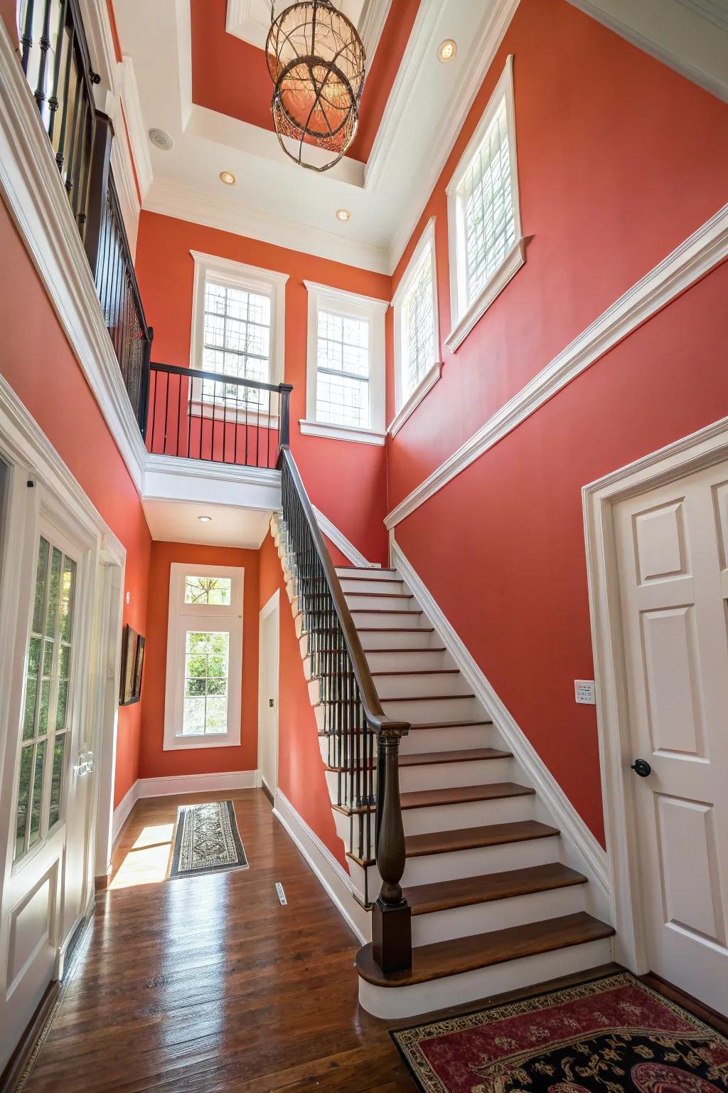 Audacious color selections fashion a remarkable and vibrant entryway.