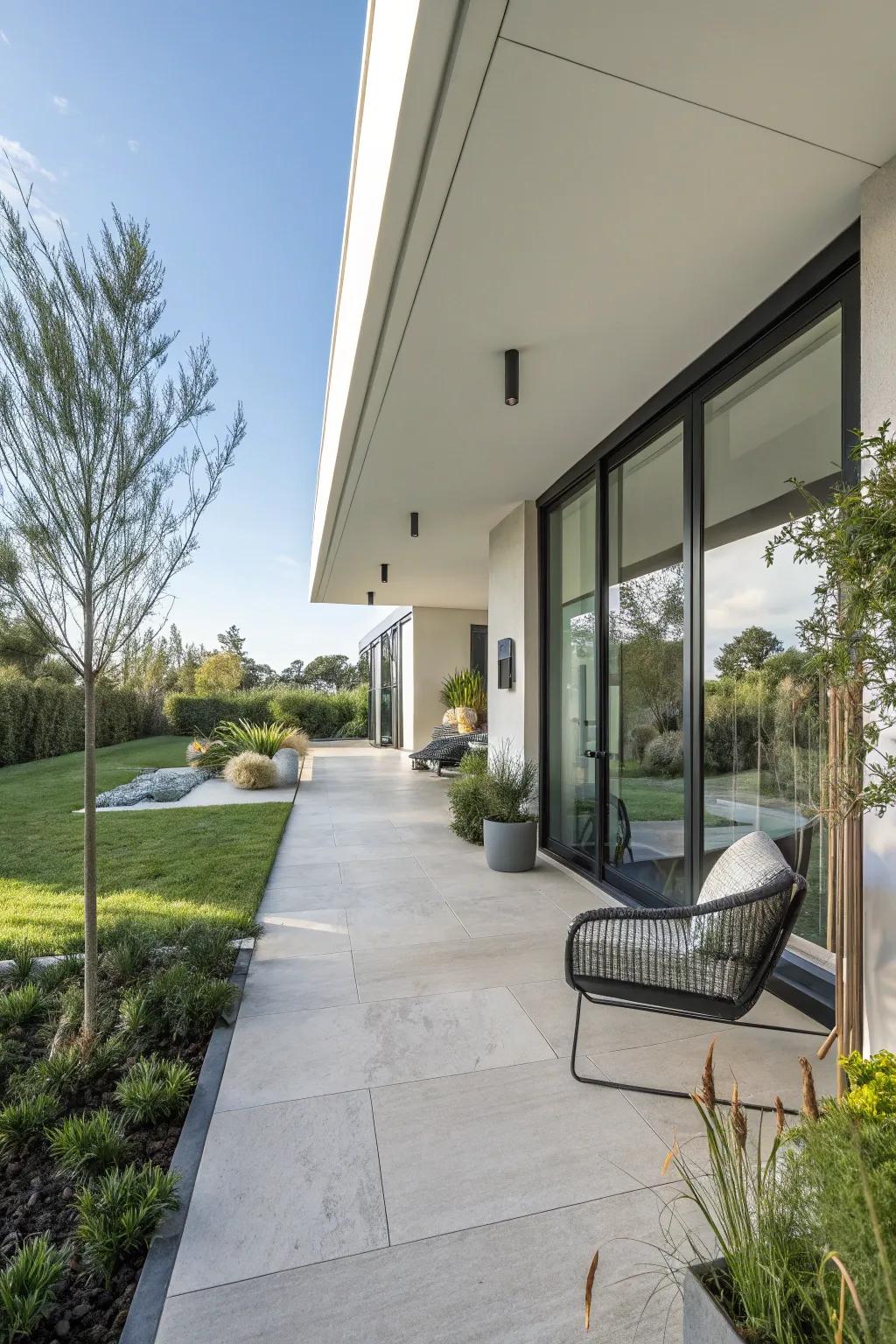 Contemporary architecture enhances the design of your porch.