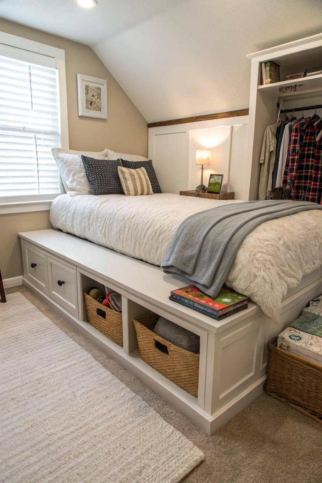 Keeping clutter at bay with hidden storage solutions.