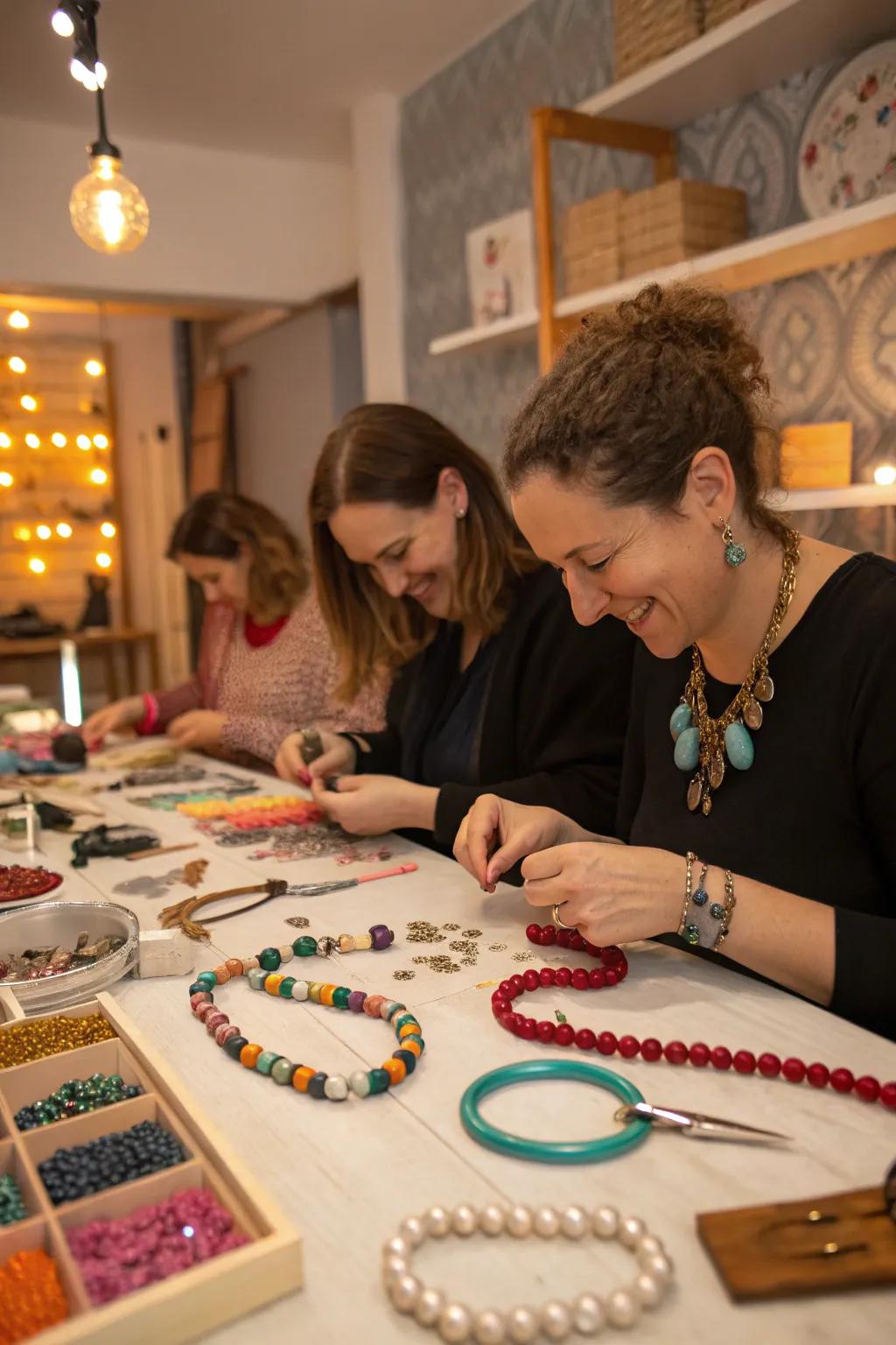 Craft distinctive keepsakes at an adornment creation celebration.