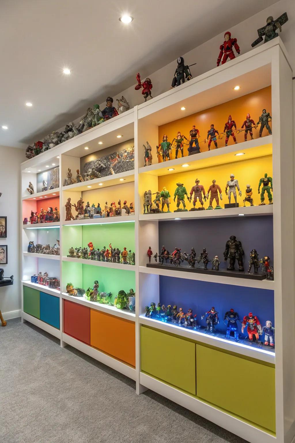 A focal wall transforms your collection into a striking art piece.