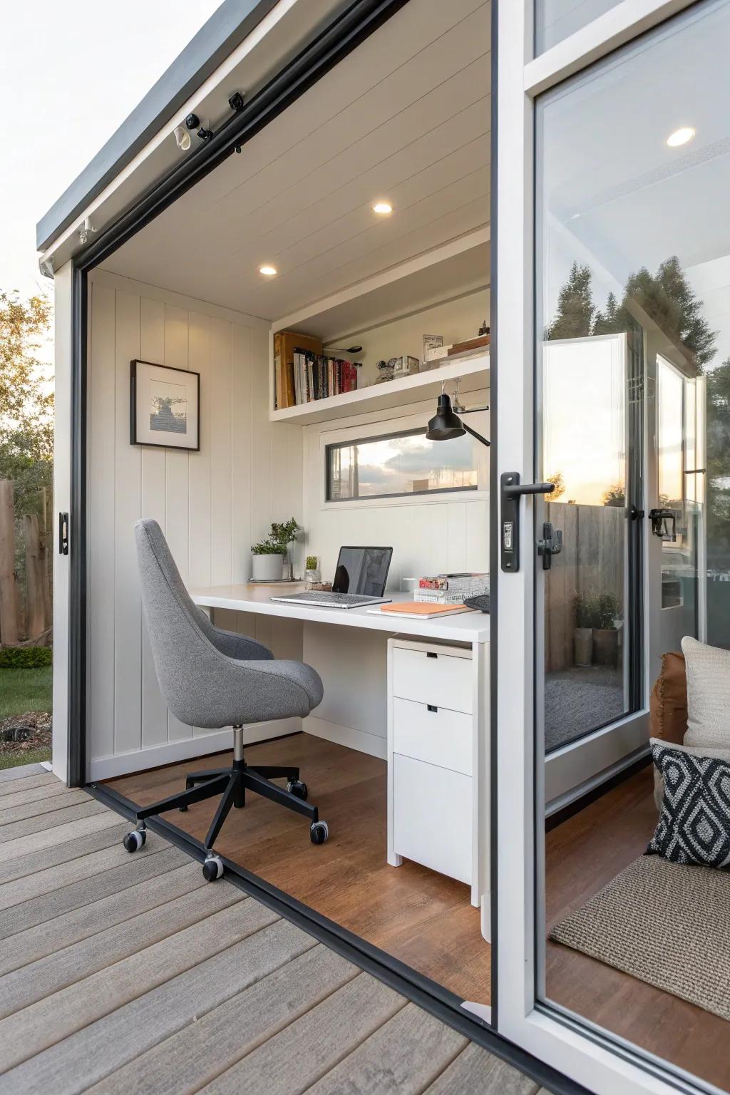 A versatile office space adapts to your work-from-home needs in an ADU.