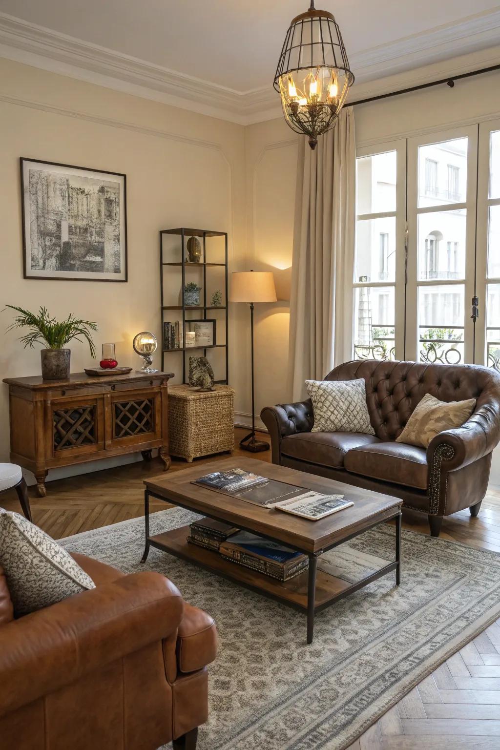 A living area blending timeless charm with modern style.
