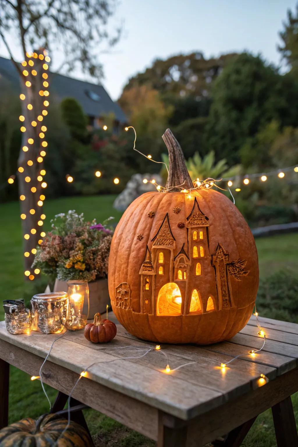 Waltz into a fairytale through enchanting squash sculptures.