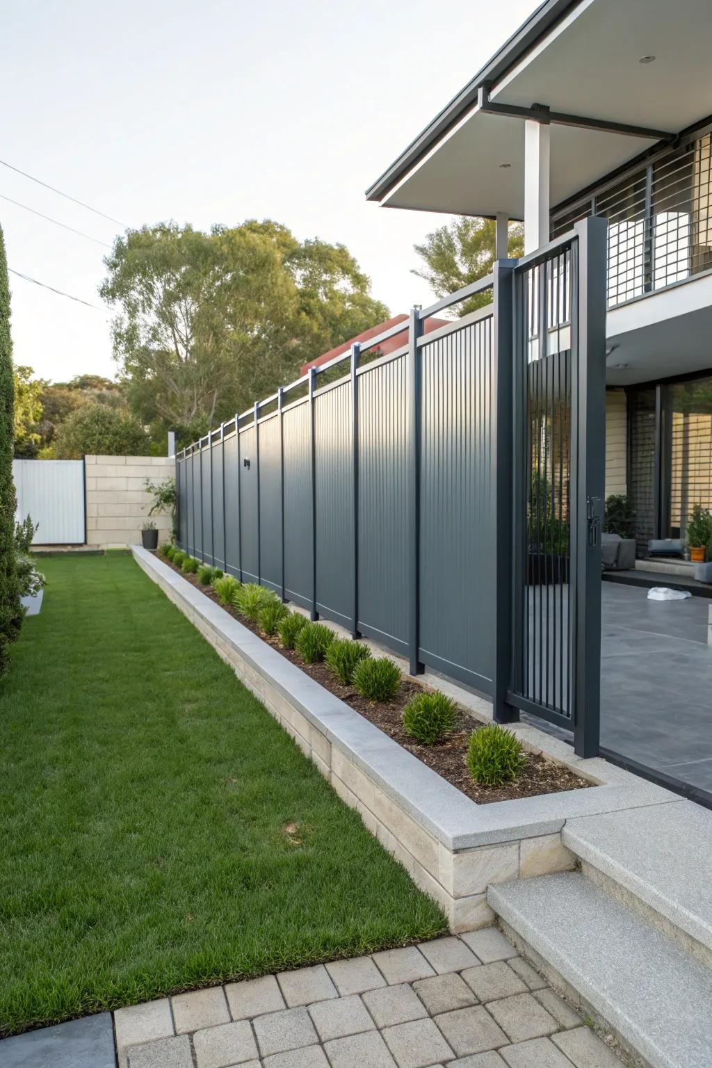 A contemporary layout contributes sleek sophistication to fencing.