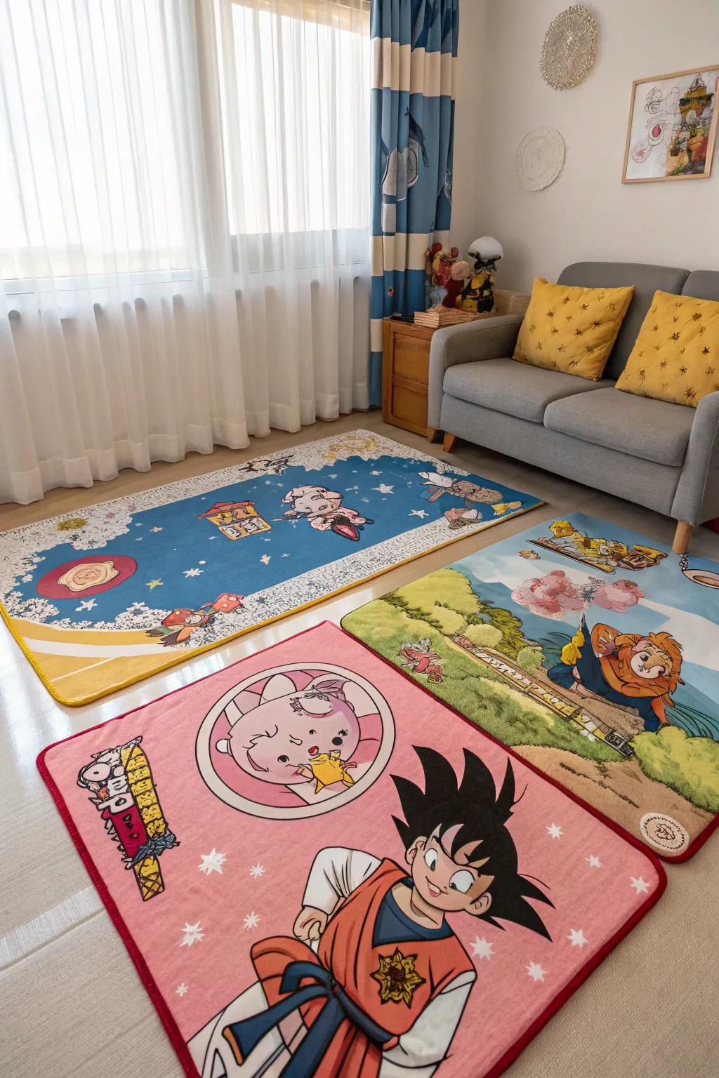 Themed flooring elevates the atmosphere of any animated themed room.