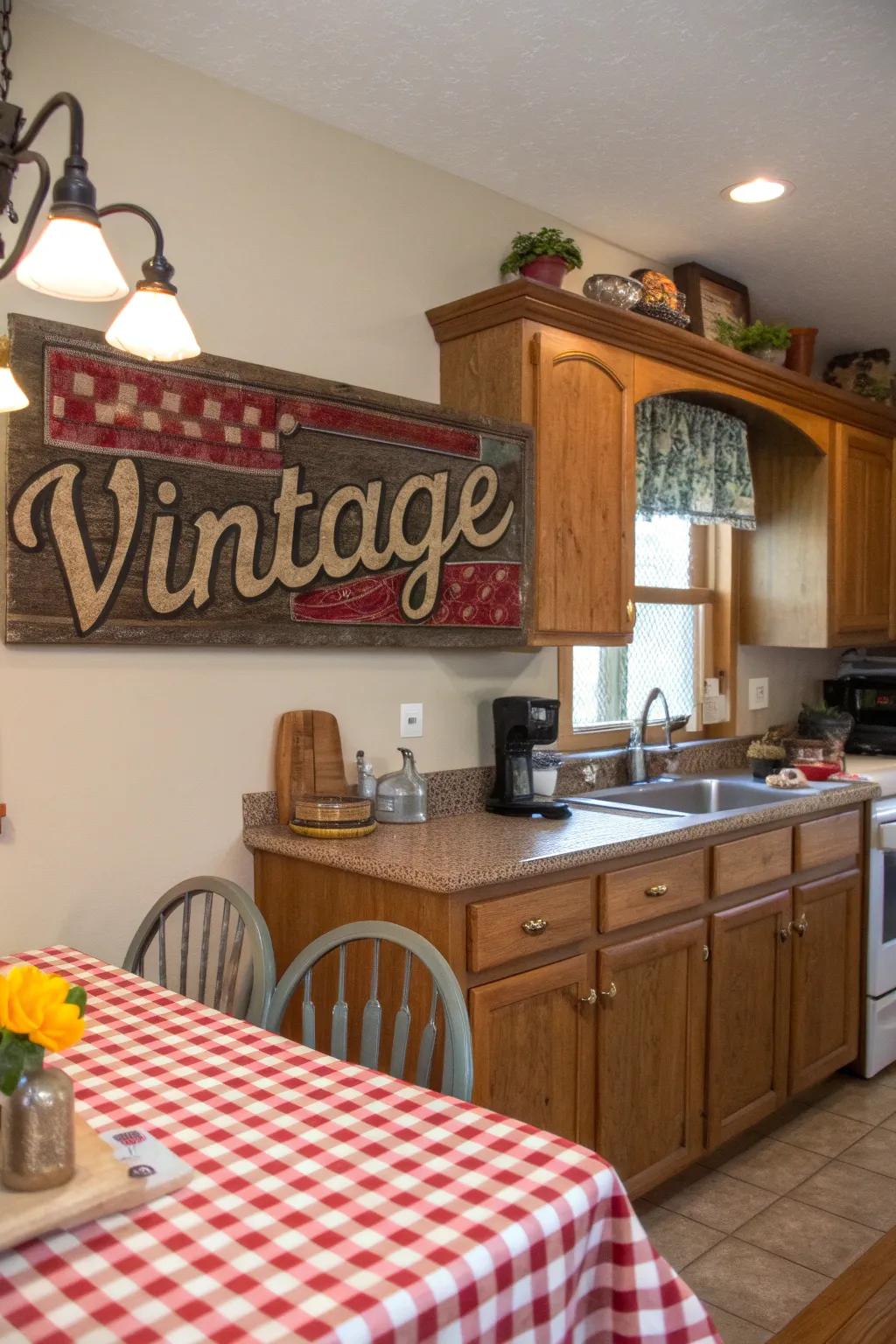 Antique advertisements bring casual beauty to spaces.