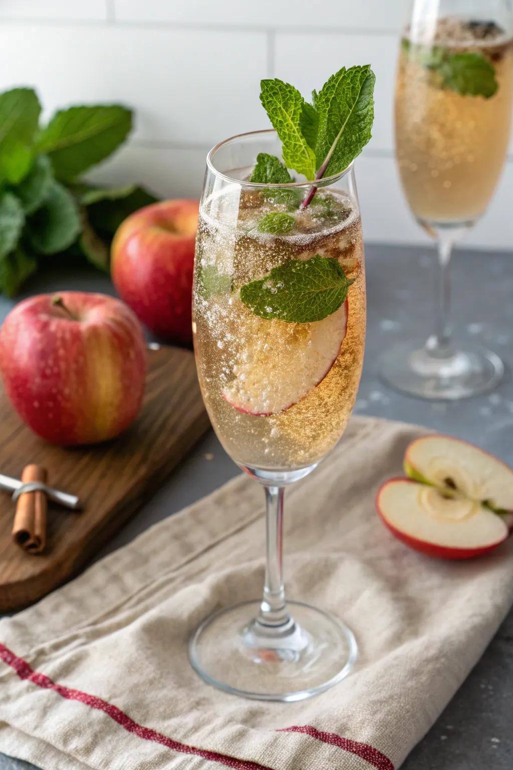 Effervescent cider punch tailored for a bubbly festivity.