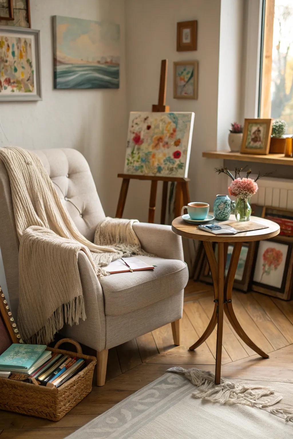 You can refresh your creative energy in a relaxation corner.