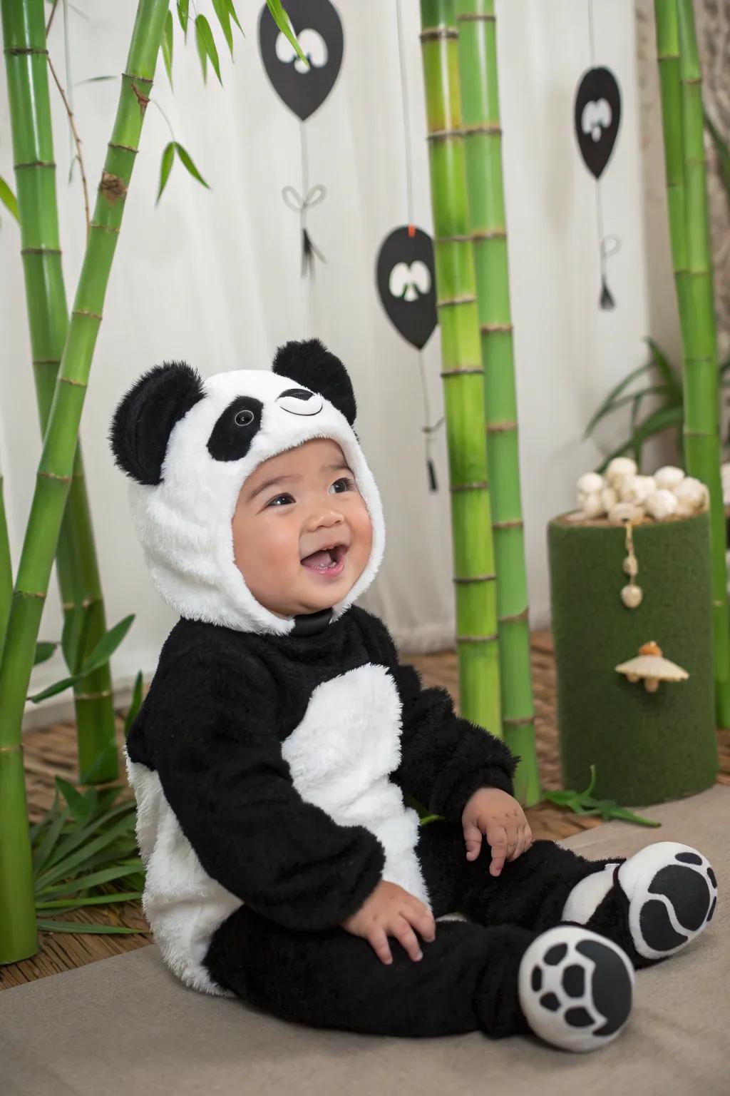 This playful bear is ready to roll into Halloween fun.
