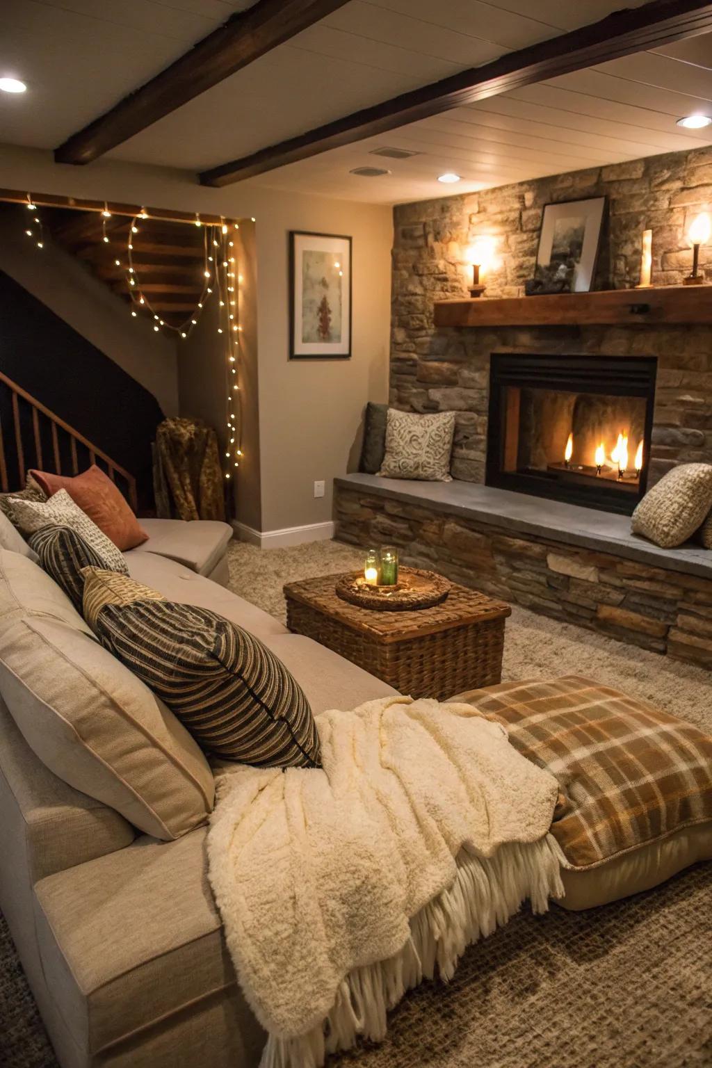 Seating spots encourage relaxation and comfort.