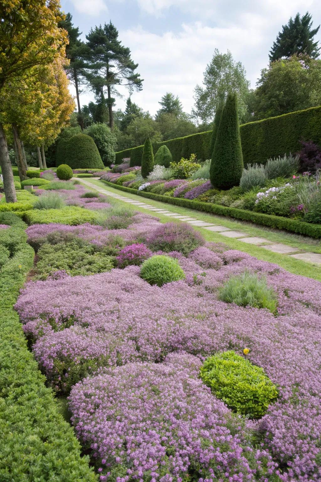 Ground covers present a lush, easy-care option instead of grass.