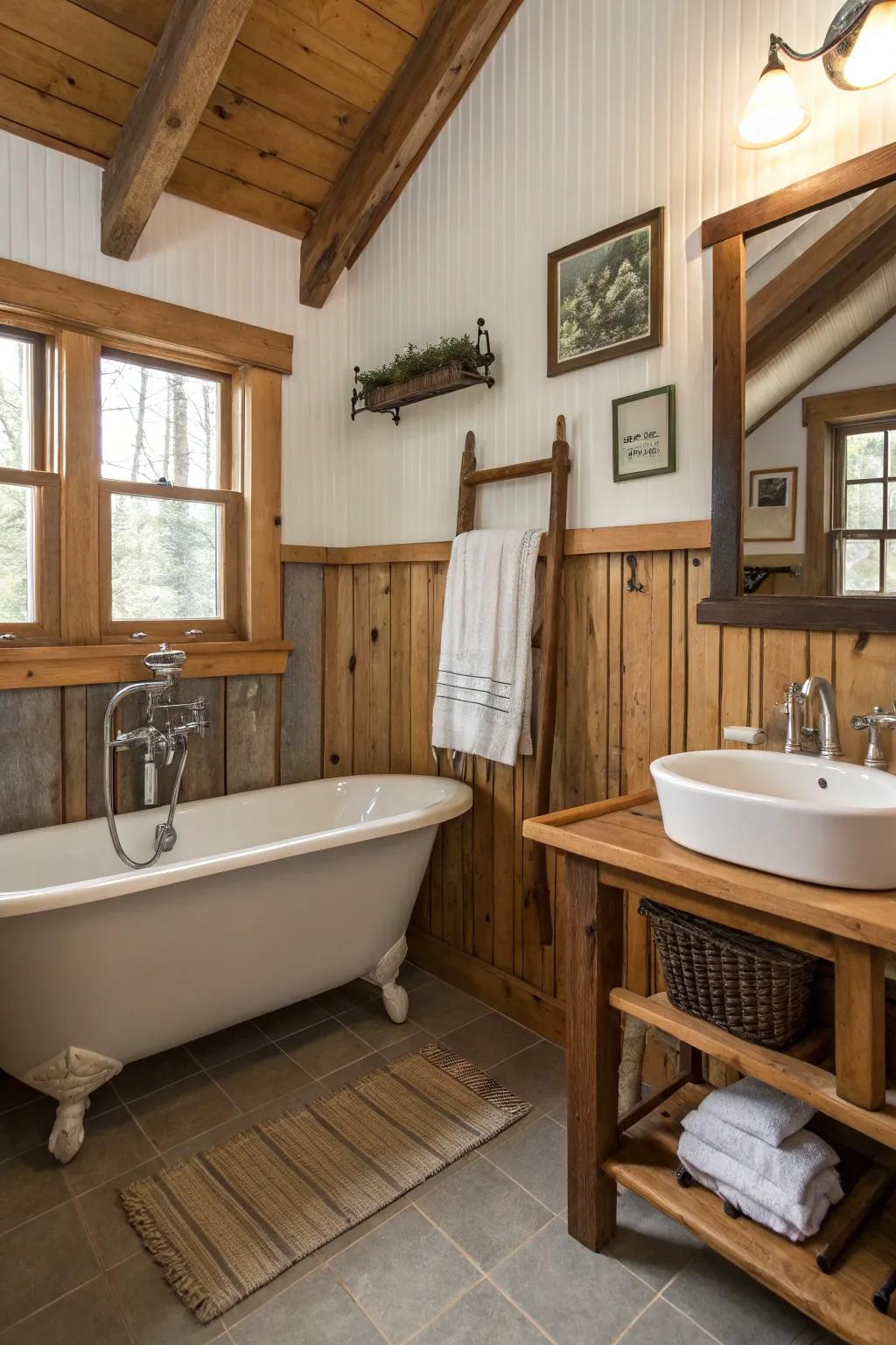Paneling plus timber consolidate for just about any countryside, comfy ambiance.