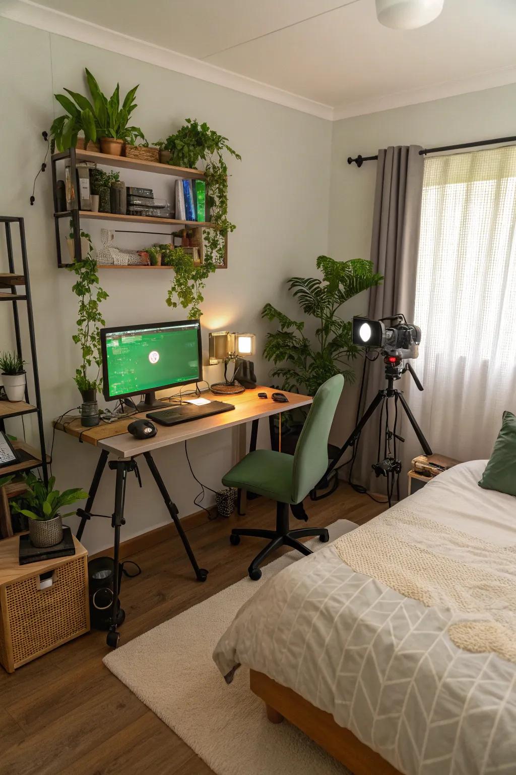 Bring your streaming setup to life with a touch of greenery.