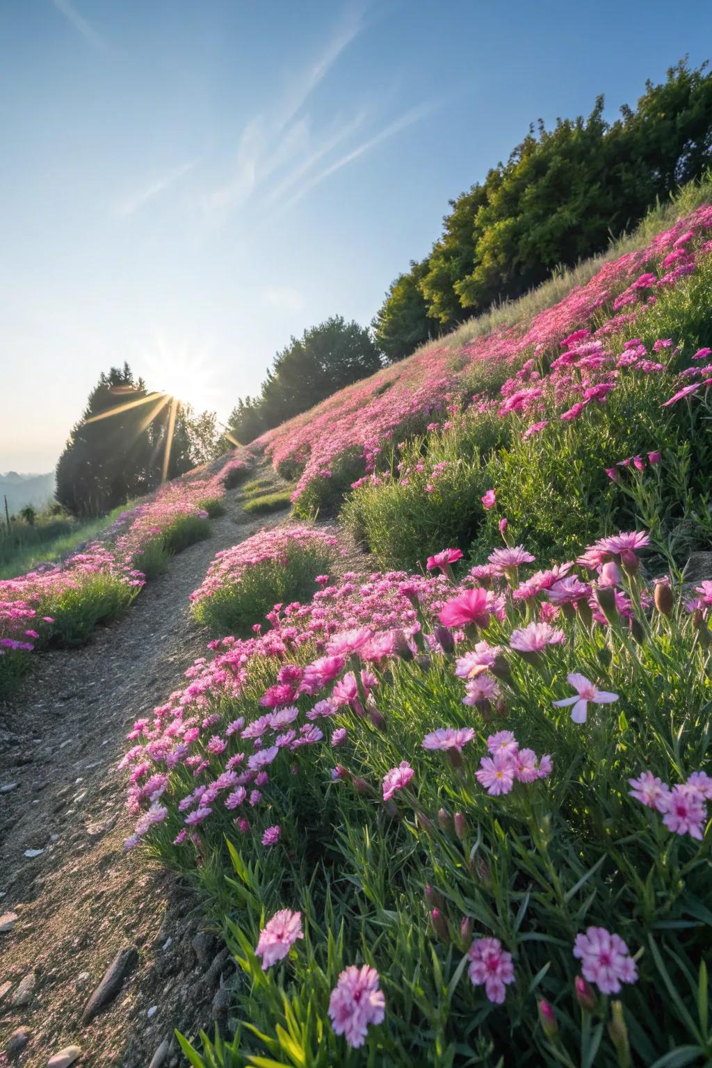 Bath's Pink Carnation thrives in sunny, hot conditions.