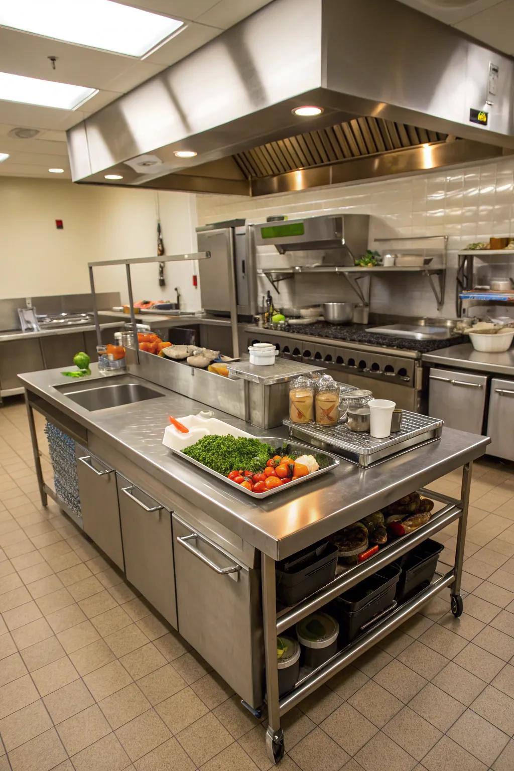 A chef's area is a dream for culinary enthusiasts.