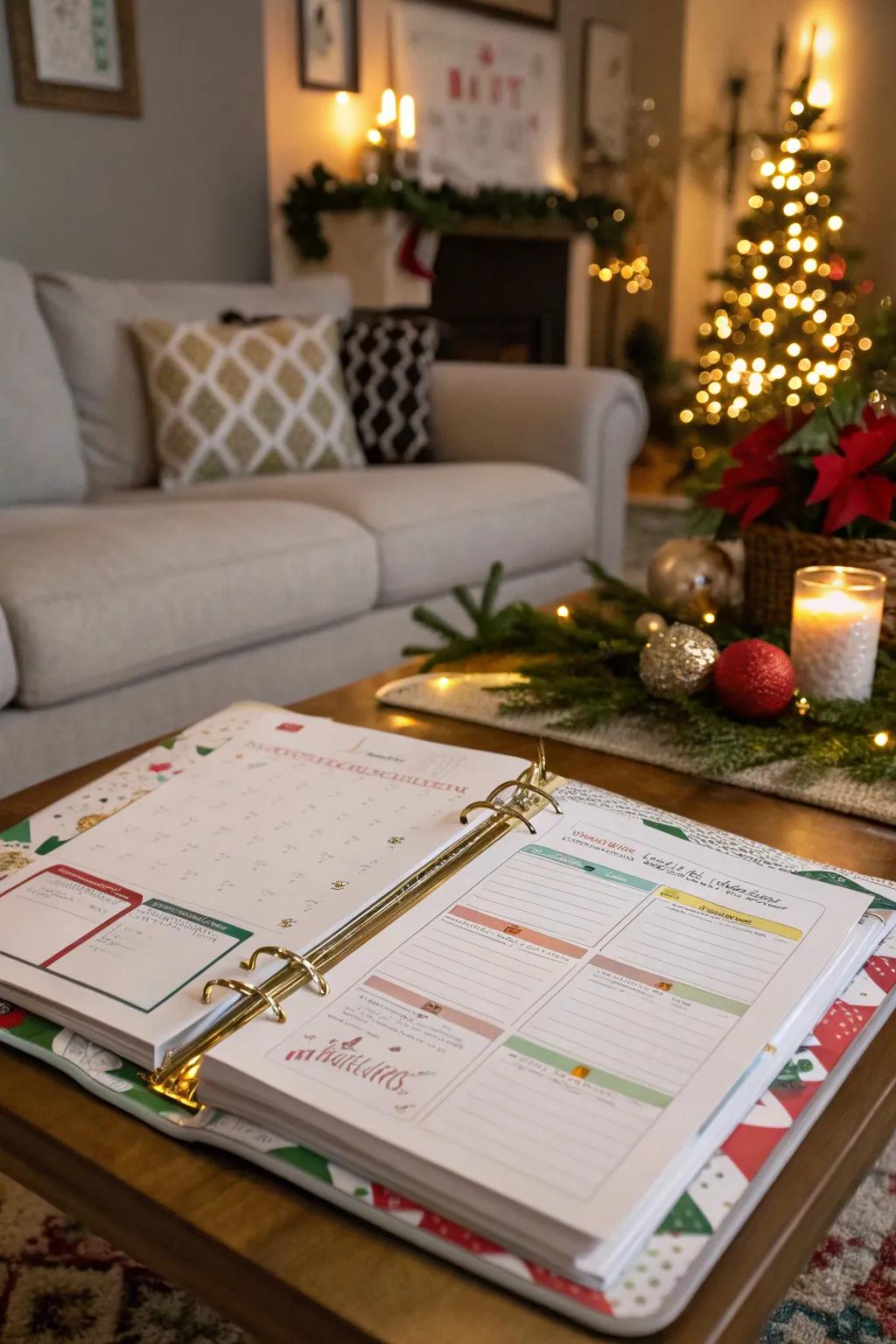 Festive planning file keeper for carefree celebrations.