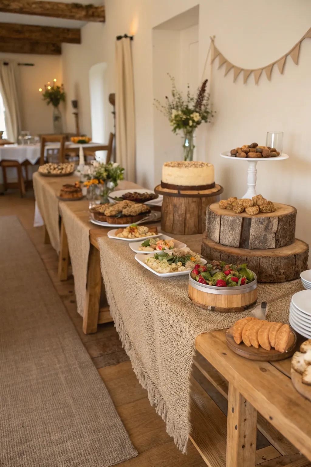 Down-to-earth allure delivers comfort and coziness to your grazing arrangement.