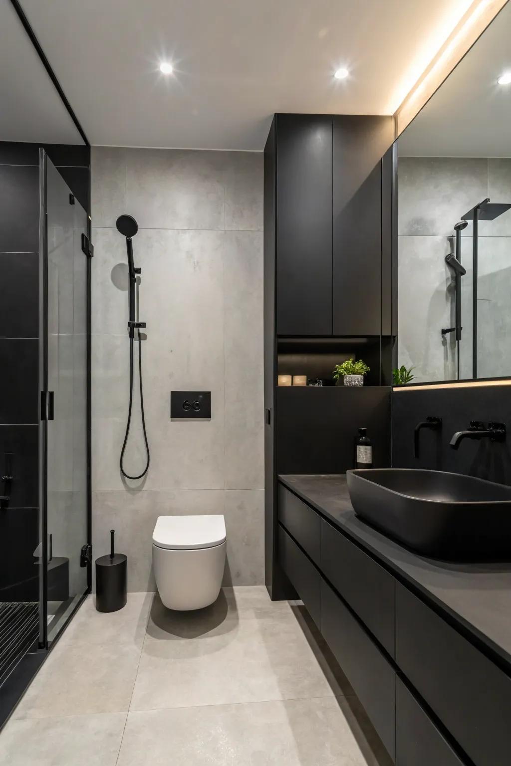 Matte black finishes provide a sleek, modern touch.
