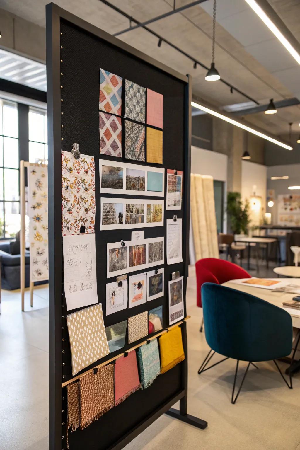 Visualize your tasks with a mood board that stimulates innovation.