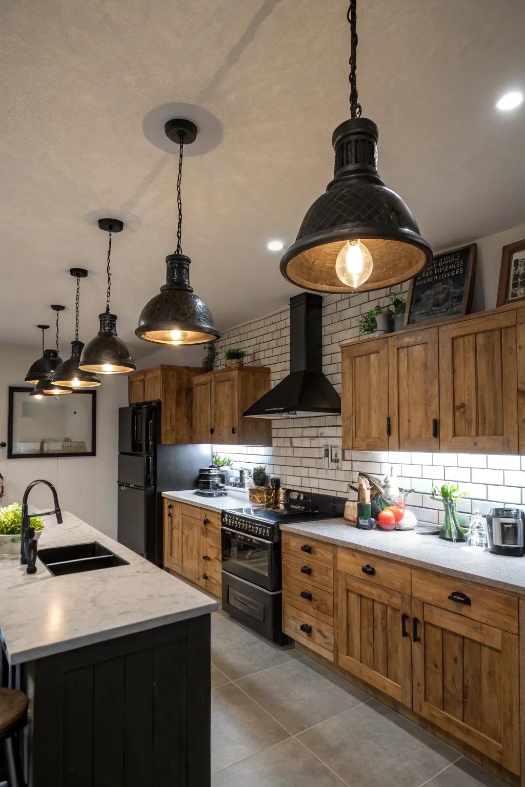 A varied selection of dark elements adds a personal touch.