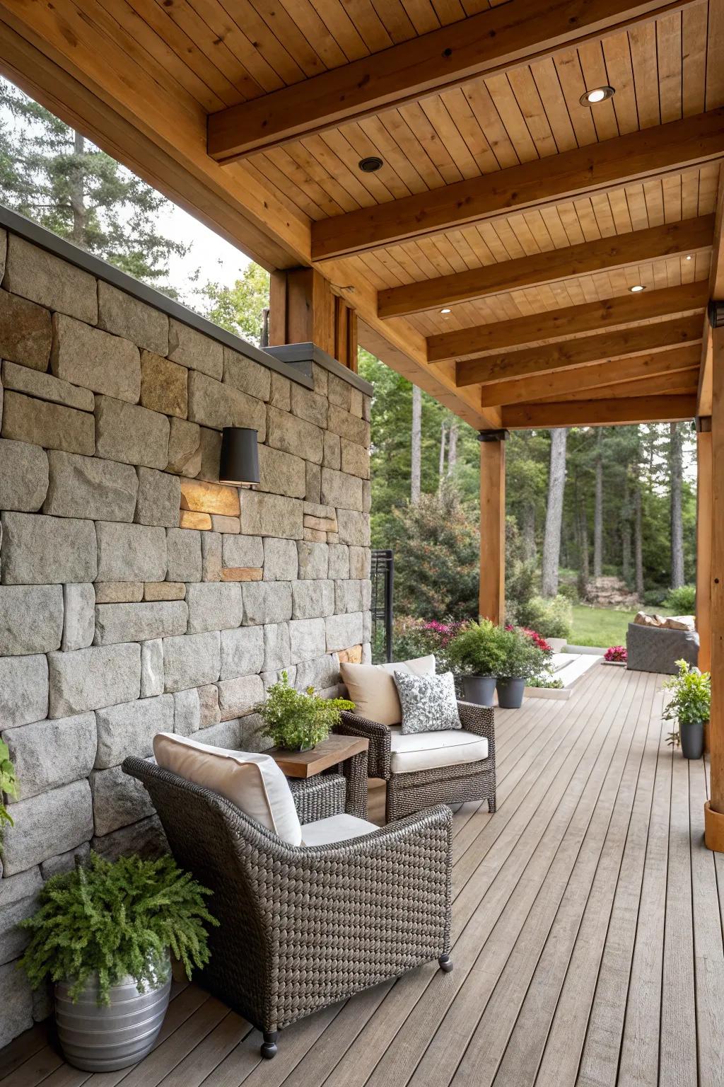 Infuse warmth into your area through lumber highlights.