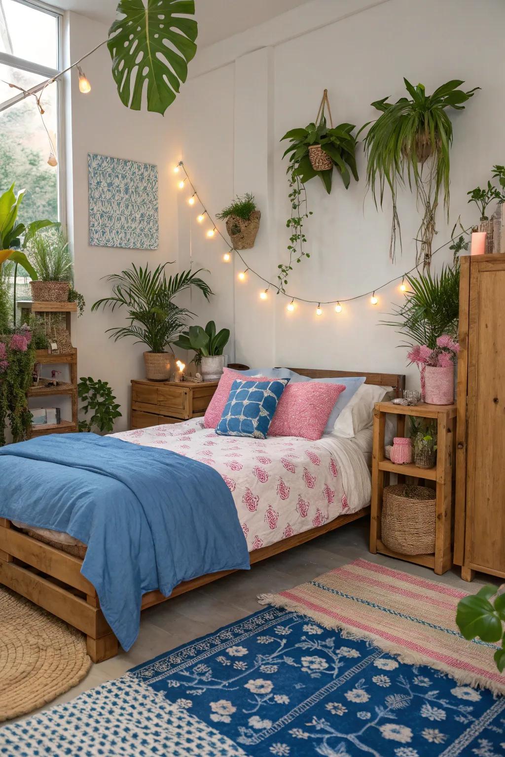 Natural components such as plants add tranquility and balance.