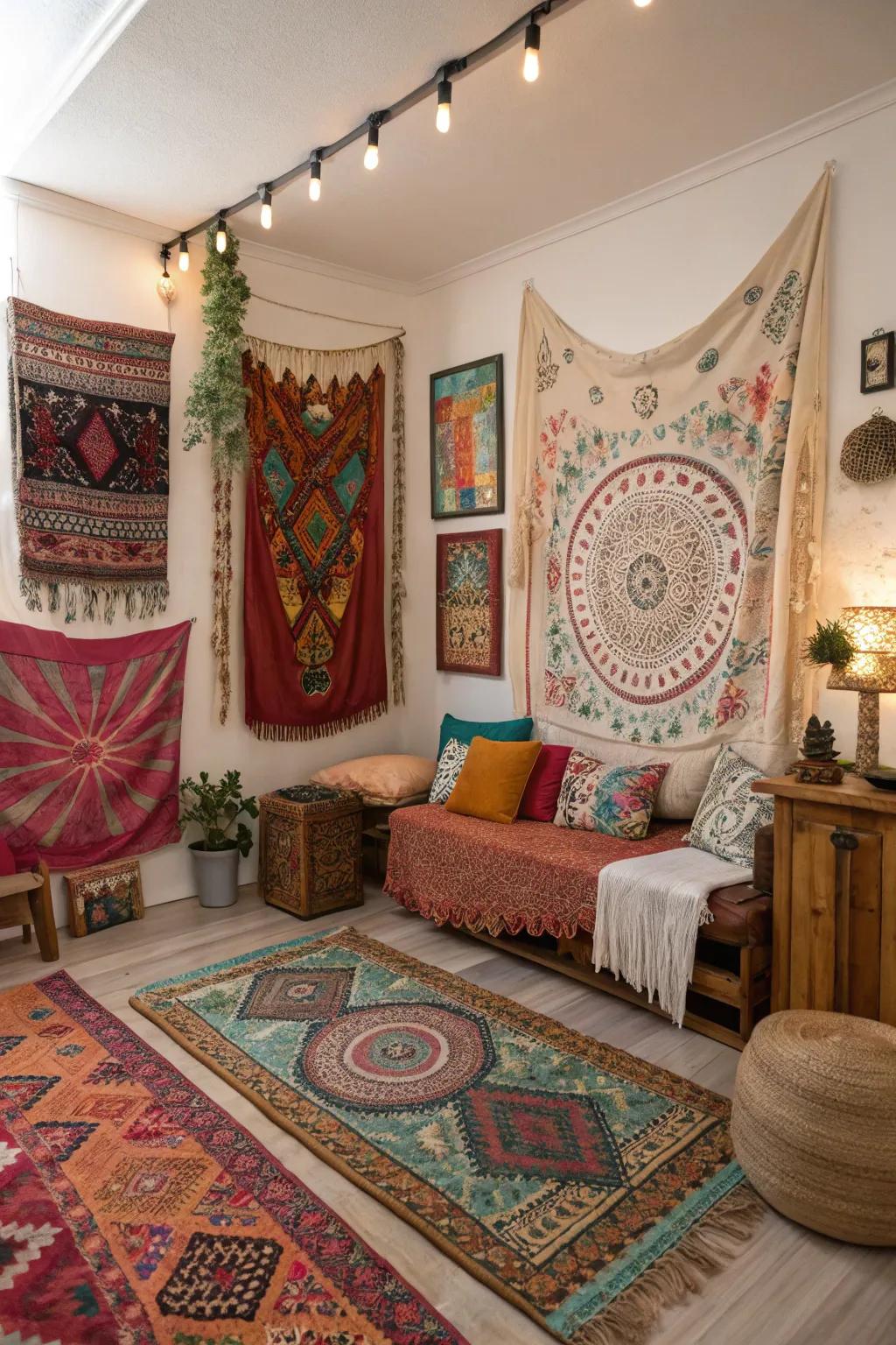 Regional styles add a personal touch to bohemian decor.